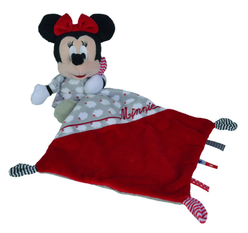  baby comforter minnie mouse red grey cloud  